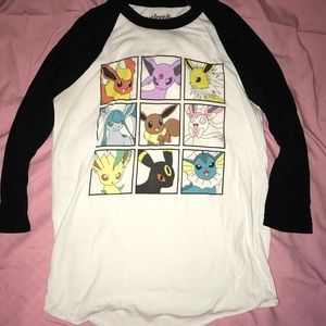 Pokèmon eeveelutions 3/4ths sleeve shirt